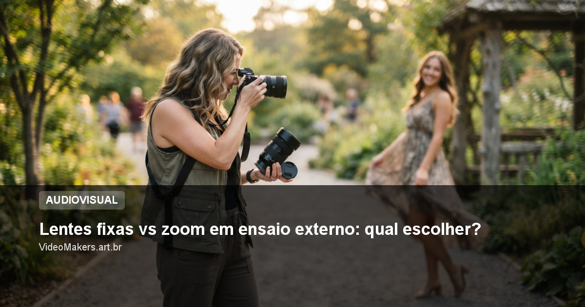 Lentes fixas vs zoom em ensaio externo: qual escolher?